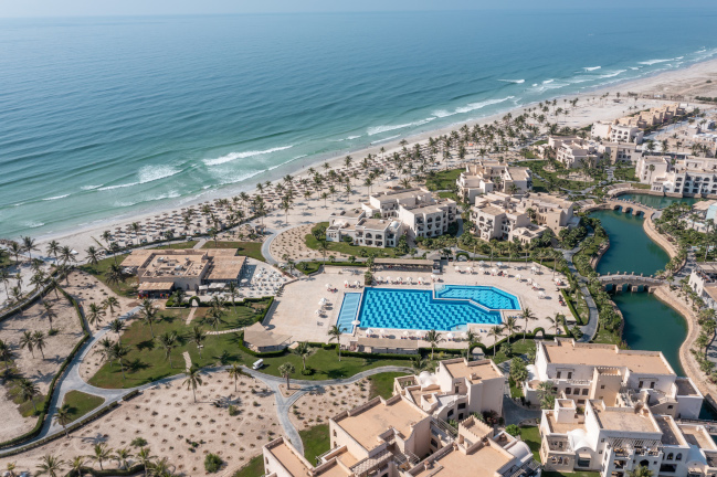 Aerial view for the Pool at Rotana Salalah Hotel oman.