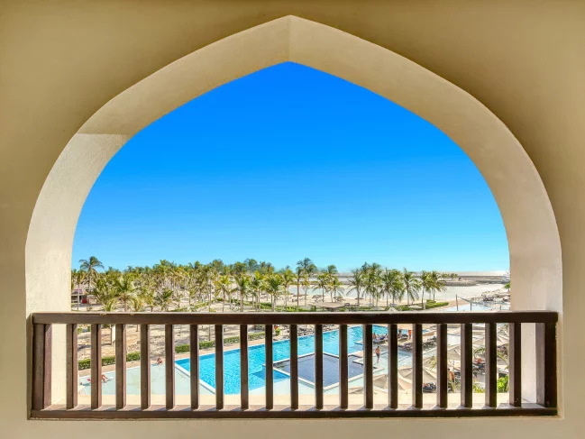 the view from the terrace of ocean deluxe room king at Fanat Hotel Hawana Salalah