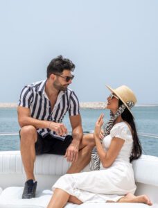 couples enjoying a boat trip during their stay at Hawana Salalah Oman.