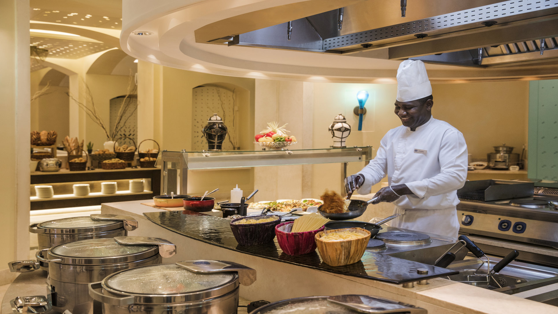 Live Station At Saffron Restaurant Rotana Salalah Oman. 