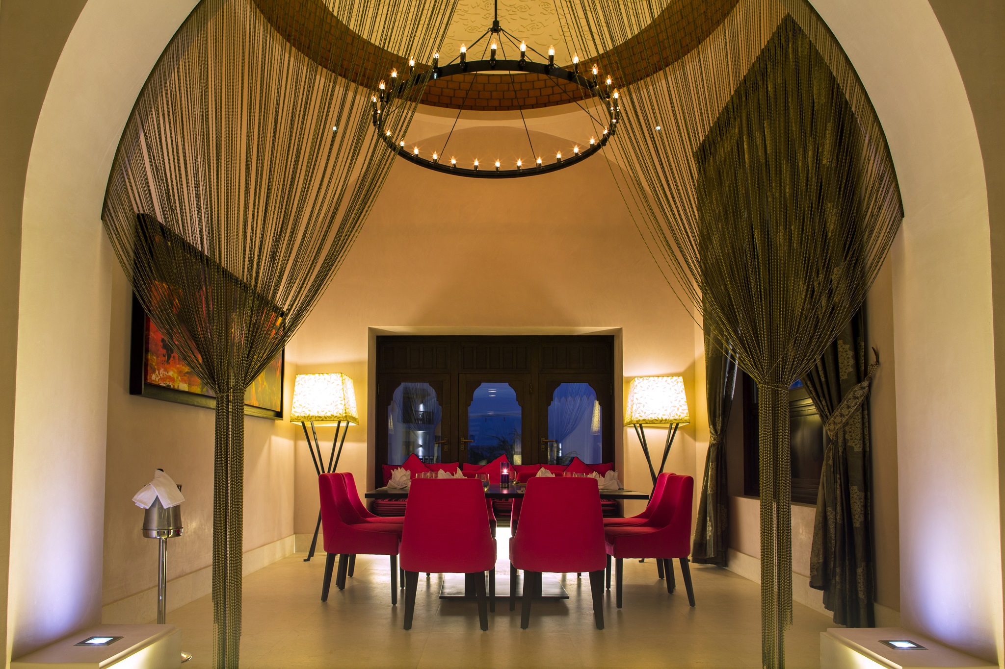 Family dining table at Silk road restaurant Rotana Salalah Oman. 