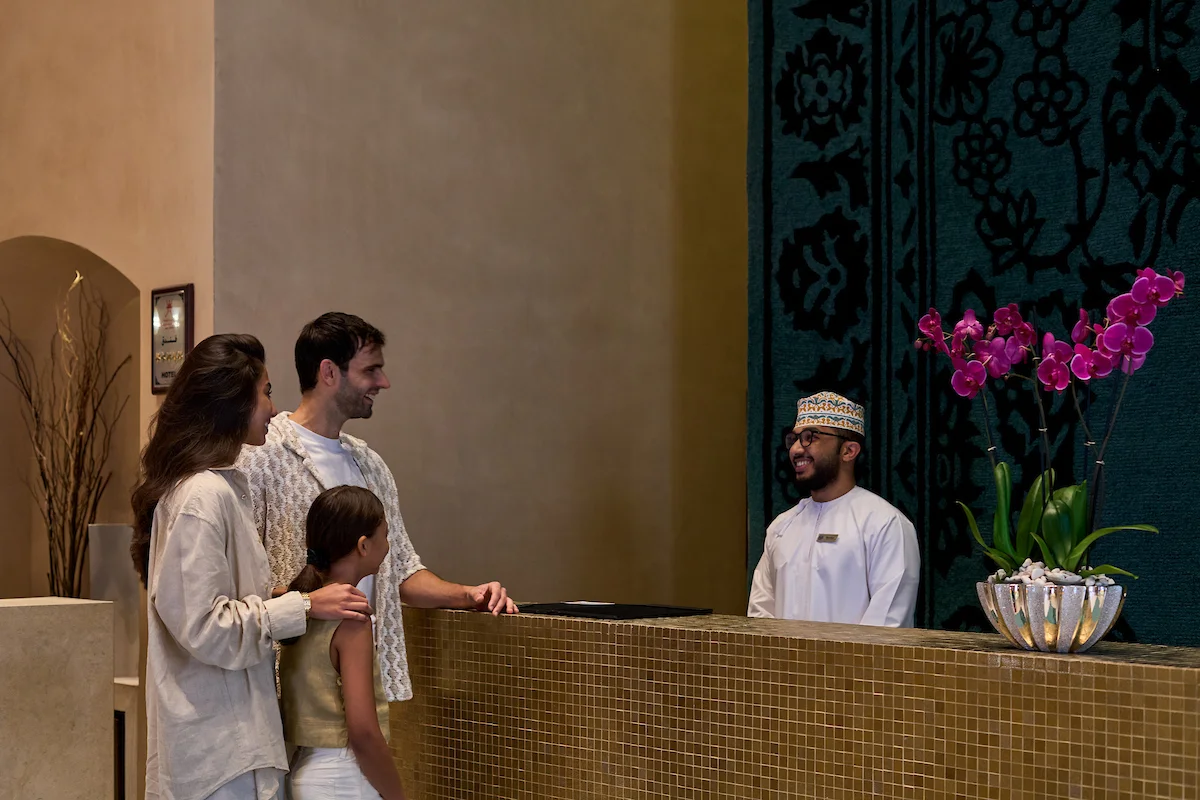Family checking in at Hawana Salalah during Khareef