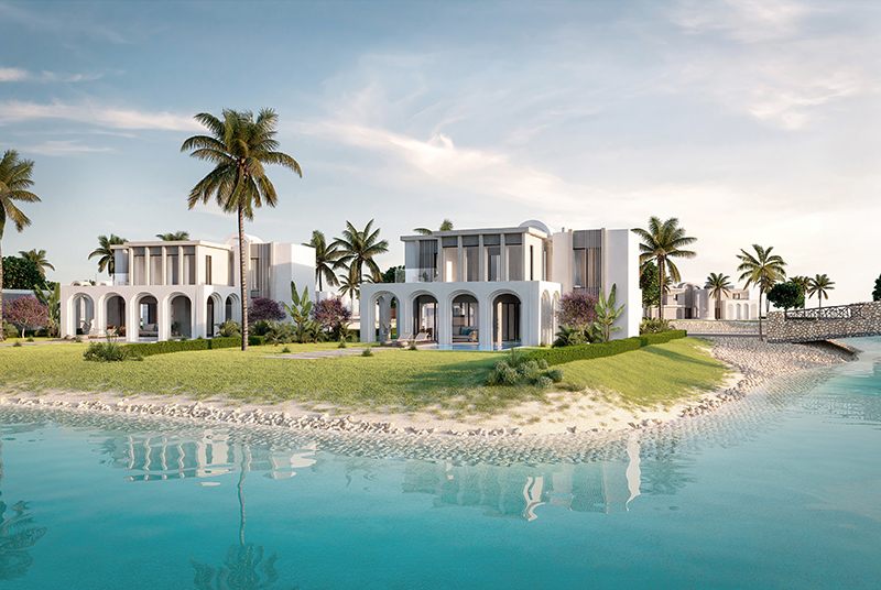 a Standalone House surrounded by a green space overlooking the lagoon at Amazi Hawana Salalah Oman.