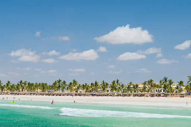 Beach, Sand and palm trees at Hawana Salalah Oman