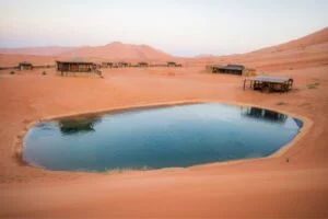 Empty Quarter Eco Lodge Salalah Desert Oman water pond