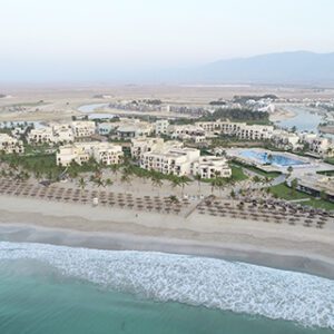 Aerial view for Hawana Salalah buildings and beach