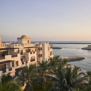 Aerial view for the hotel with a sea view, Hawana Salalah, Oman.