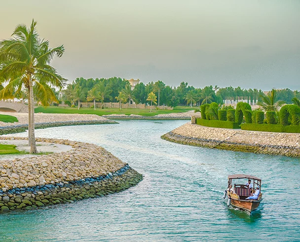 a boat used as a water taxi inside the lagoon at Hawana salalah oman